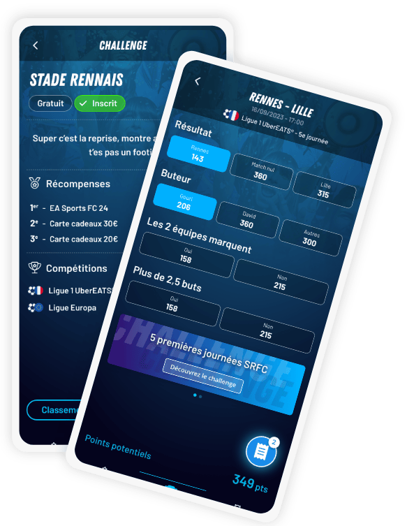 Linaïa réalisation : Jour de Match - Écran responsive mobile