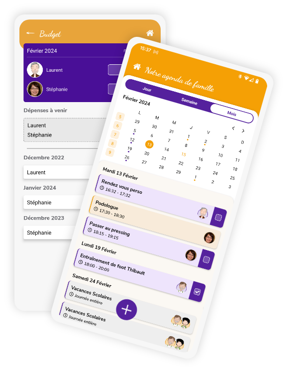 Linaïa réalisation : MyFamiliz - Écran responsive mobile