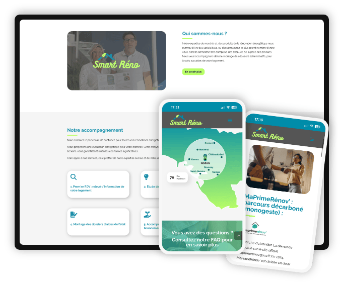 Linaïa réalisation : Smart Réno - Écran responsive mobile